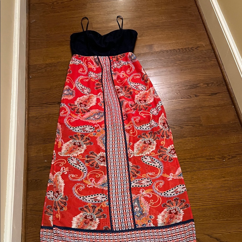 City Triangles Black and Red Paisley Maxi Dress size medium